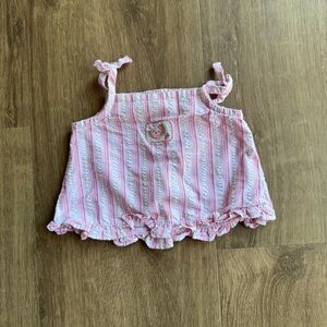 Carters Baby Girls 3 Months Watermelon Tank Pink Green Summer Sleeveless Frilly